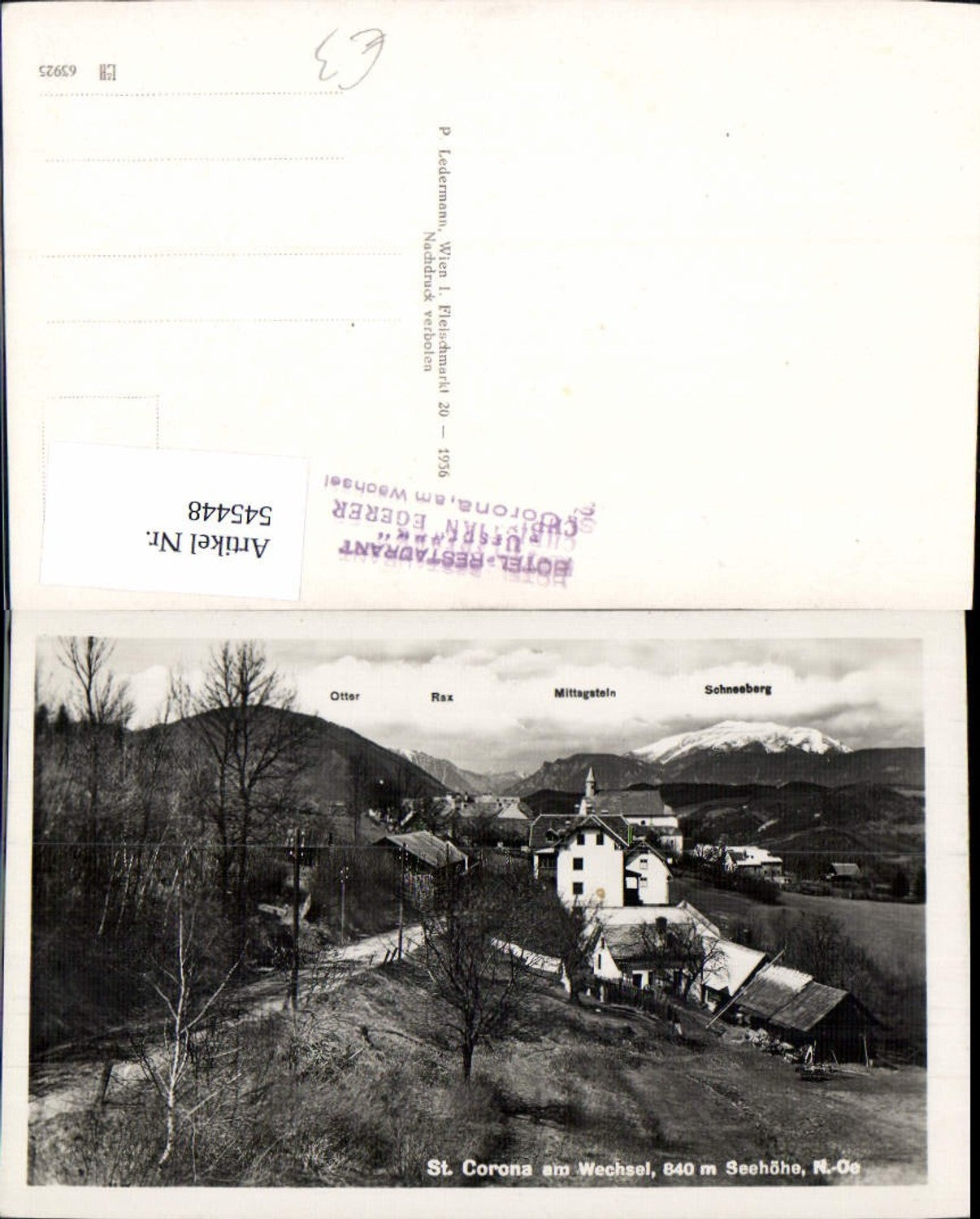 545448,St. Corona am Wechsel Wegansicht