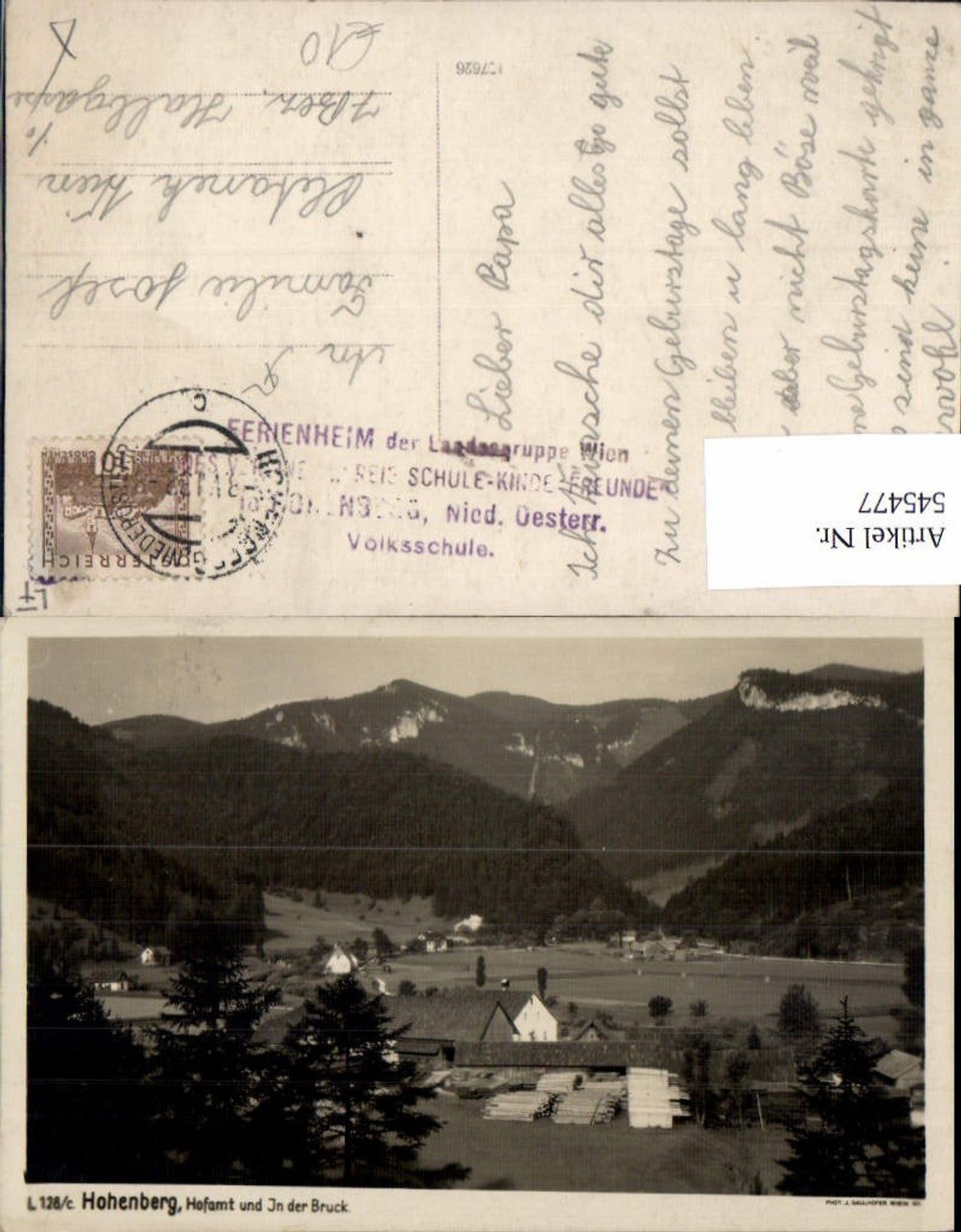 545477,tolle Foto-AK Hohenberg Hofamt In der Bruck Lilienfeld Sägewerk