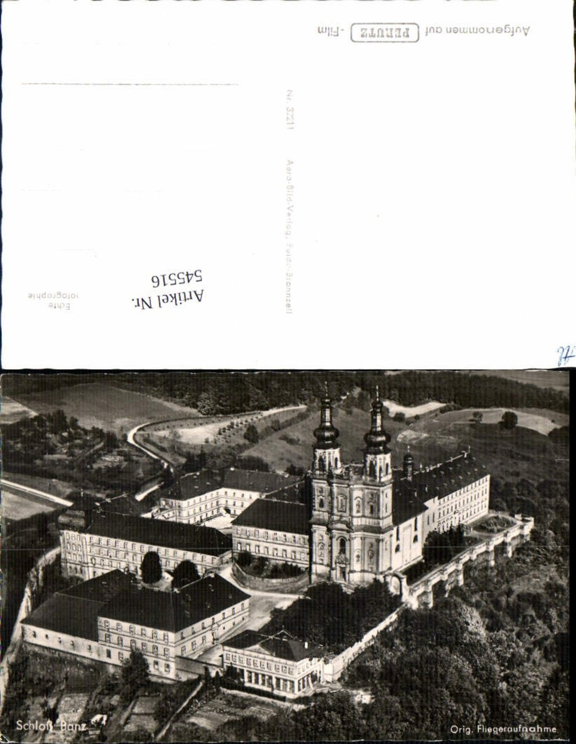 545516,Fliegeraufnahme Schloß Banz b. Staffelstein Bamberg