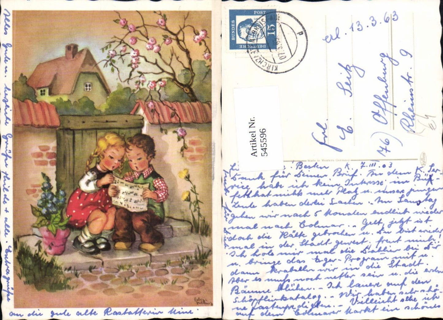 545596,Künstler AK Kinder Kind Singen