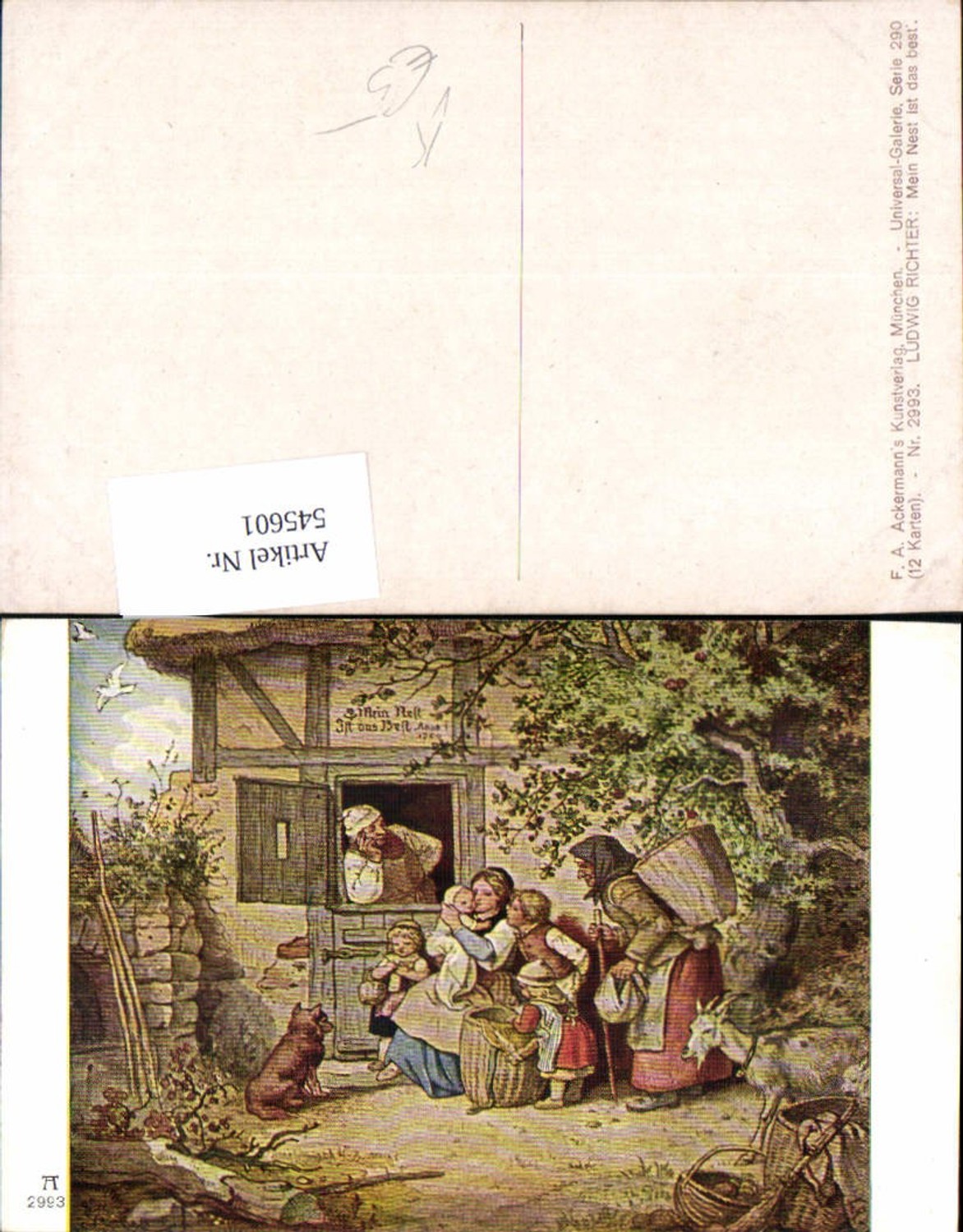 545601,Künstler AK Ludwig Richter Kinder Kind Mein Nest ist das best pub Ackermann 2993