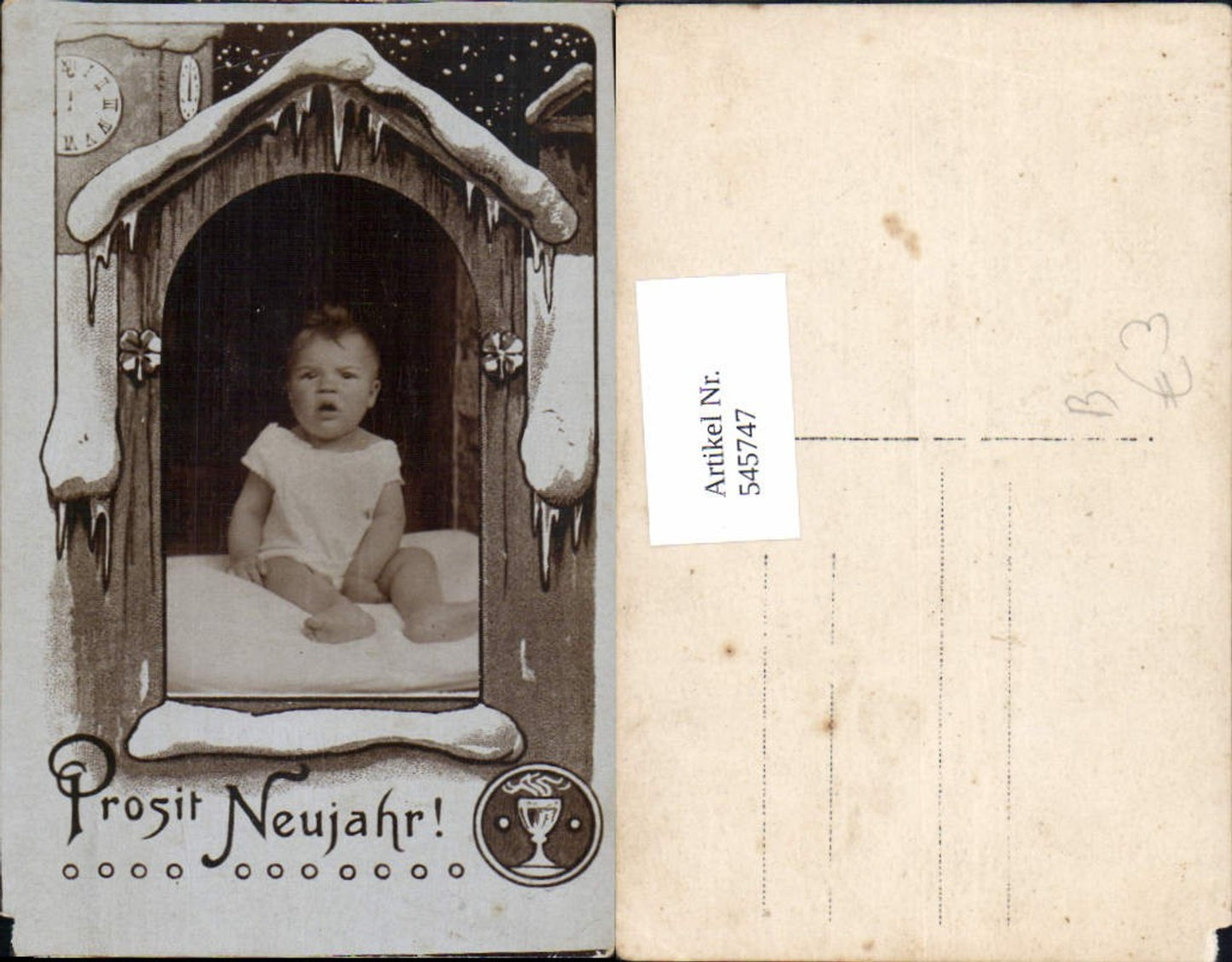 545747,Foto-AK Kind Kinder Do it yourself Baby Neujahr