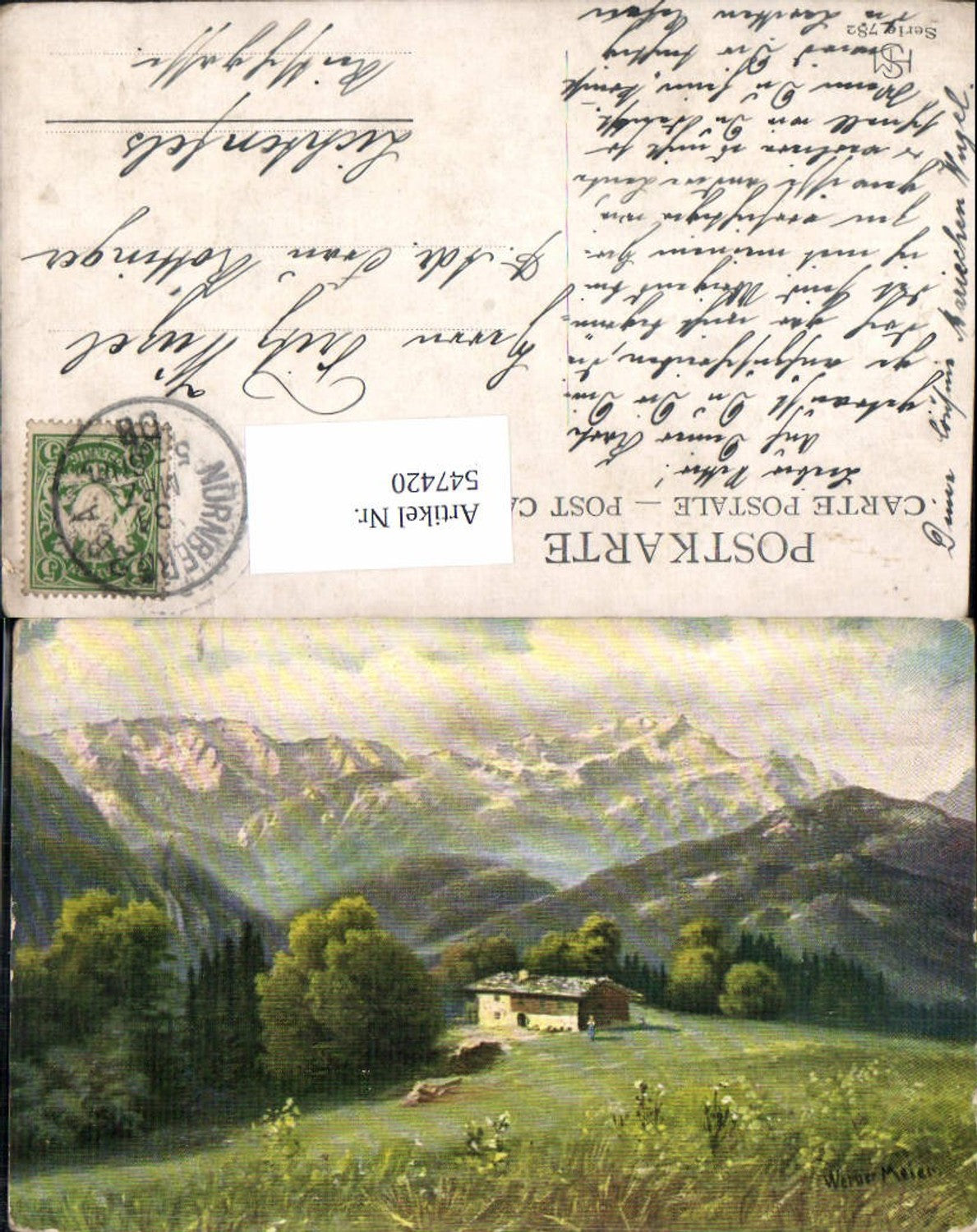 547420,Künstler AK Werner Meier Bergbauernhof Bauernhof Hof Alpen Tirol