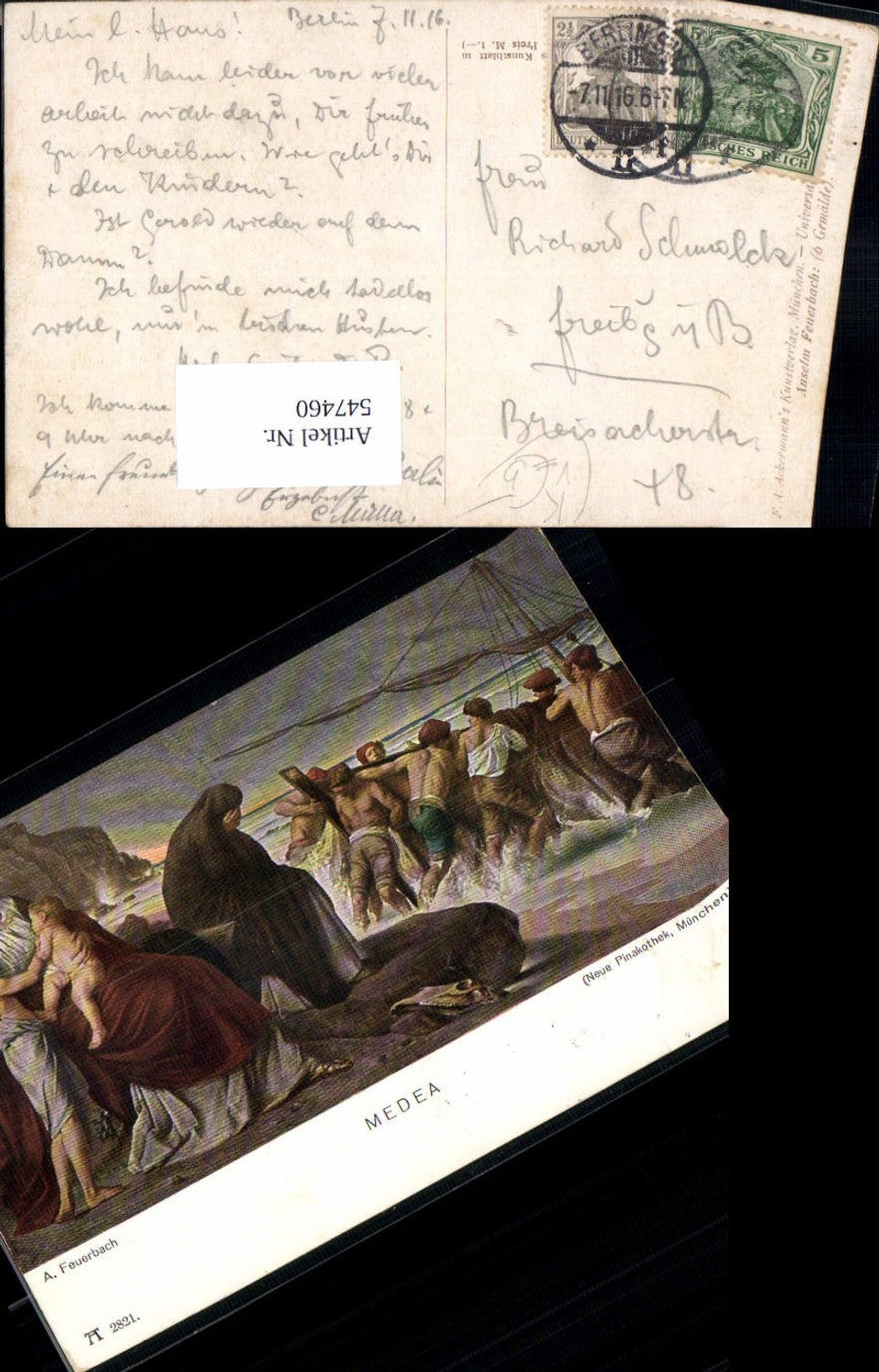 547460,Künstler AK A. Feuerbach Medea pub Ackermann 2821