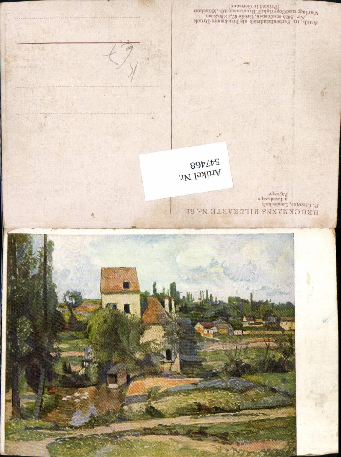 547468, Artist AK Paul Cezanne landscape pub Bruckmann 5035