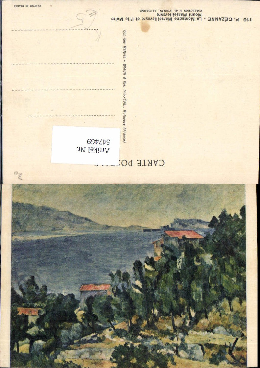547469,Künstler AK Paul Cezanne Marseille Marsailleveyre