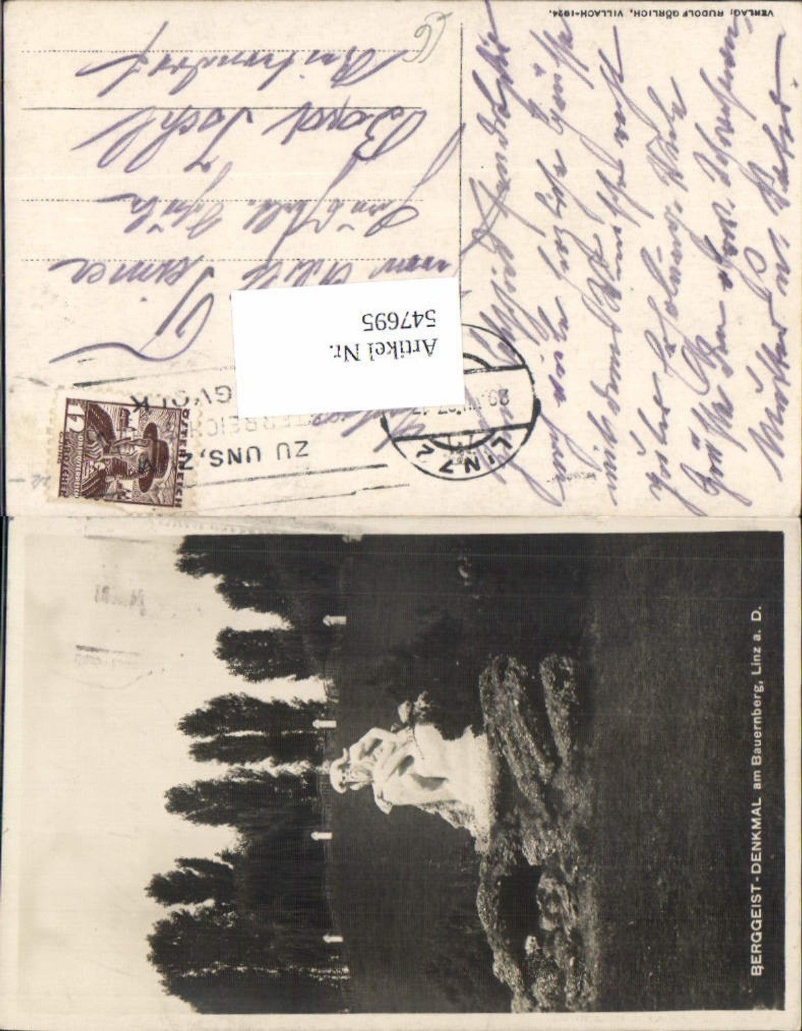 547695,Linz an der Donau Froschberg Bauernberg Berggeist Denkmal