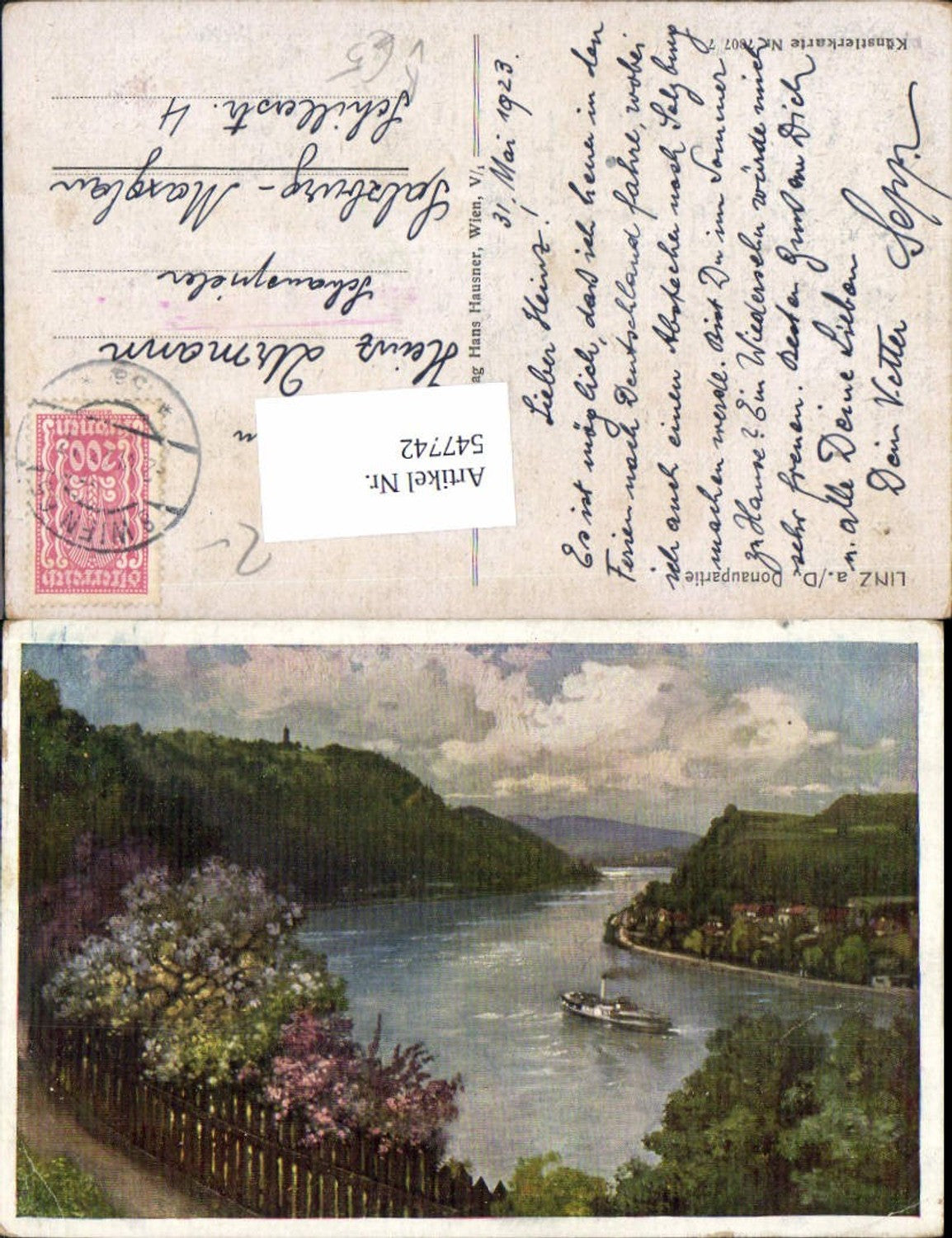 547742,Künstler AK Linz an der Donau Puchenau pub Hausner 7007-7