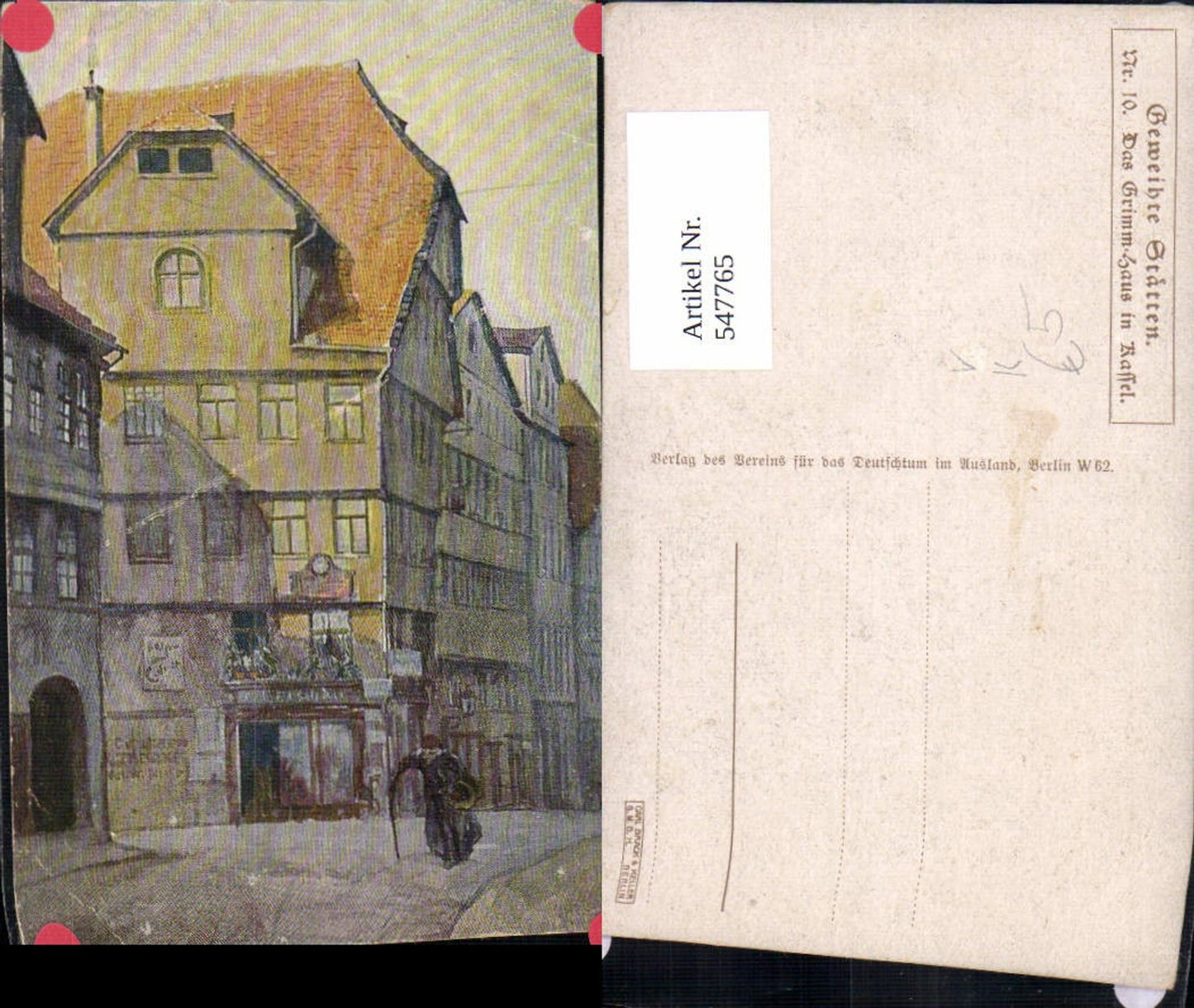 547765,Künstler AK Geweihte Stätten Grimm Haus Kassel Cassel