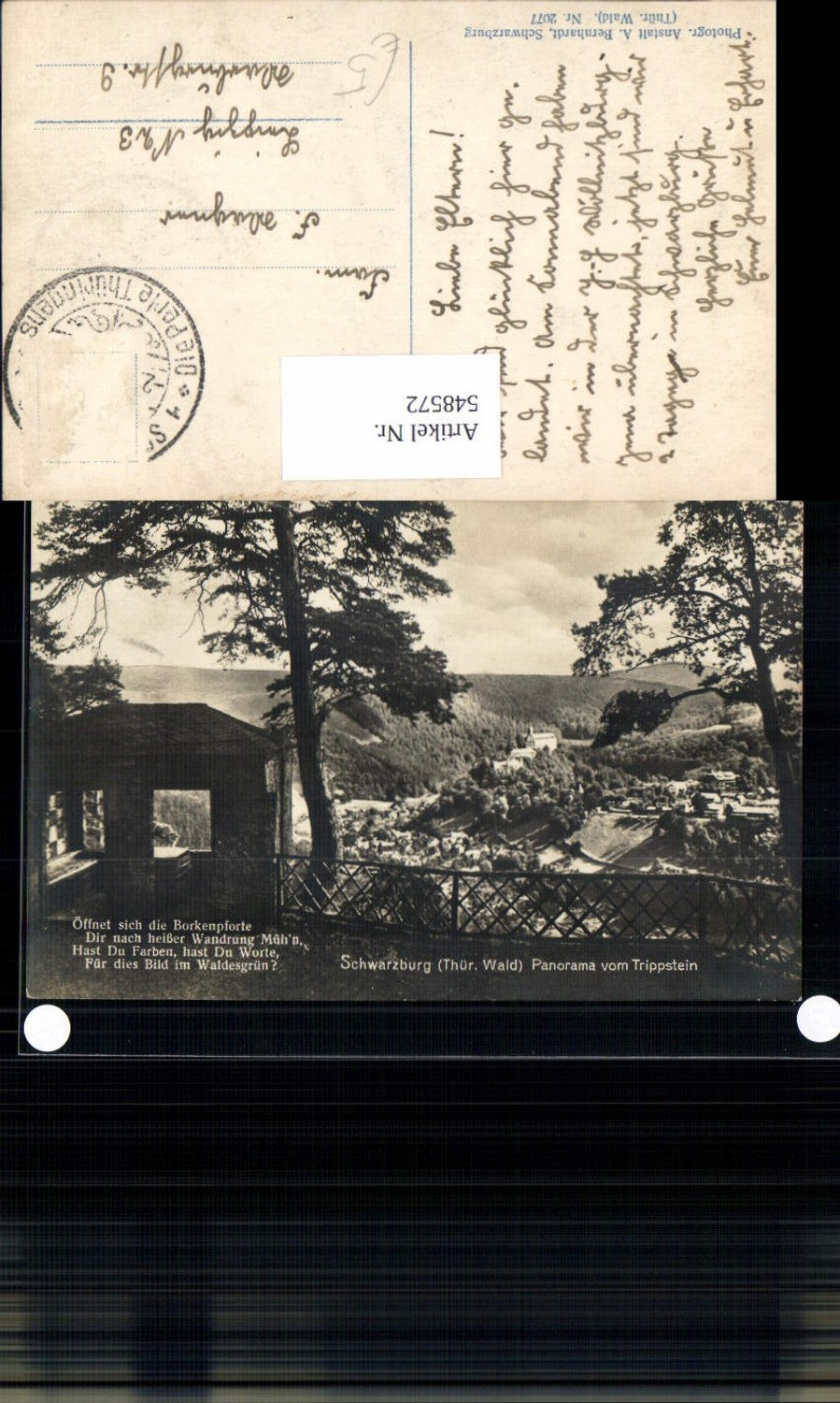 548572, Photo postcard Schwarzburg Schwarzatal Trippstein