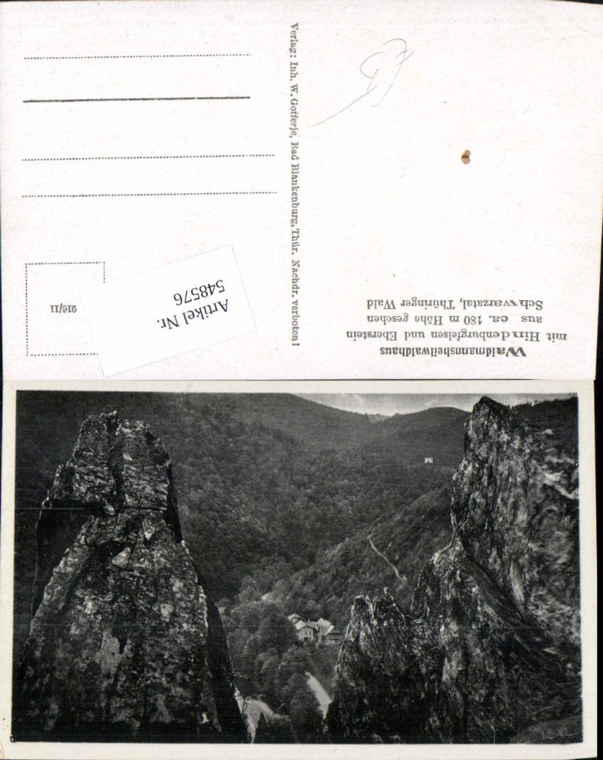 548576, Schwarzburg Schwarzatal Eberstein Waidmannsheilwandhaus