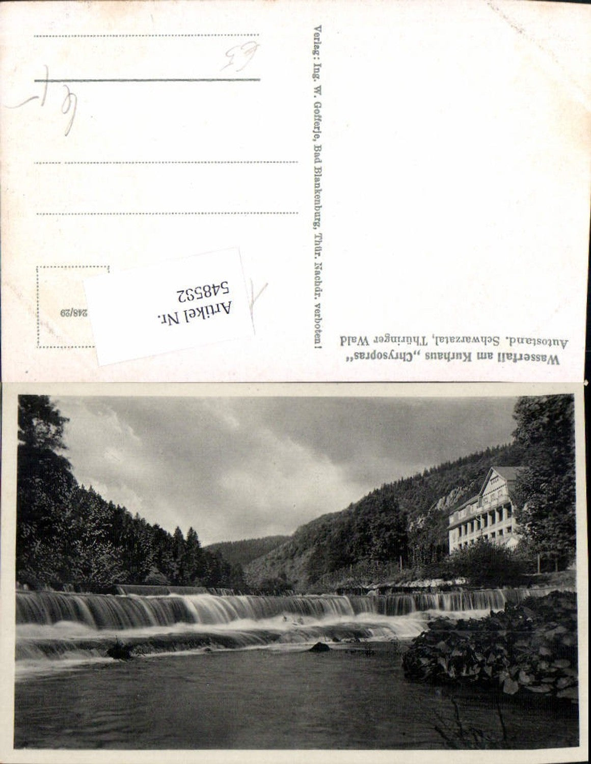 548582, Schwarzburg Schwarzatal Waterfall Kurhaus Chrysopras