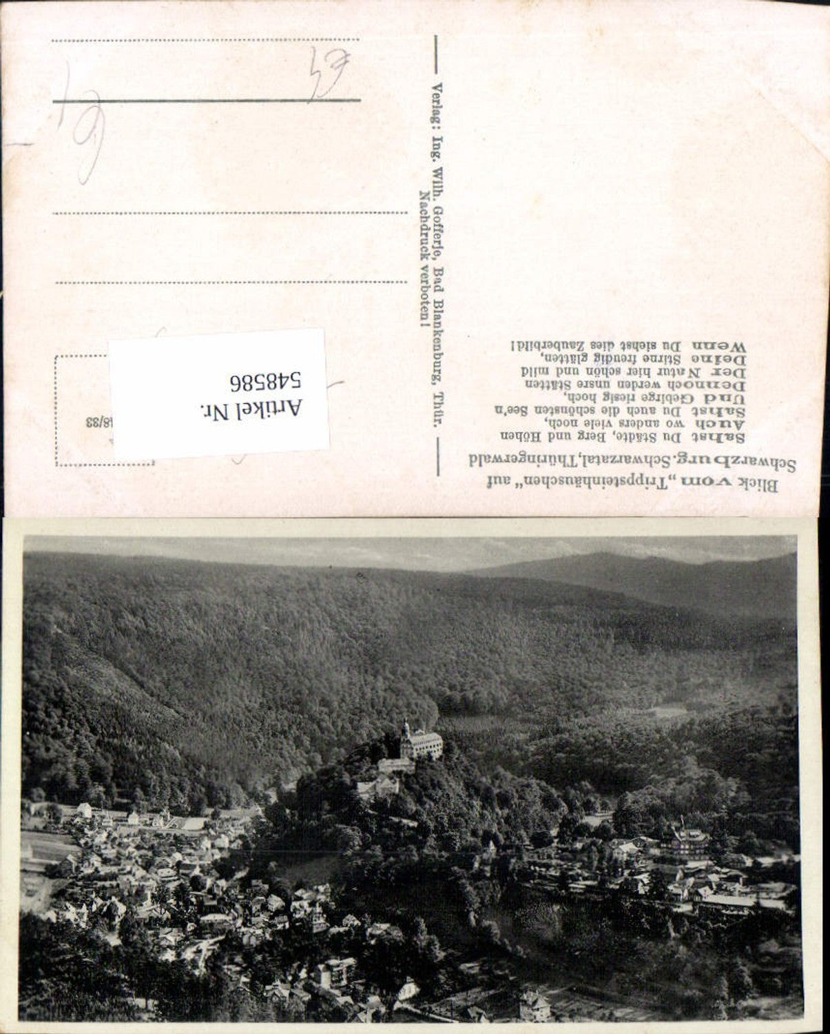 548586,Schwarzburg Schwarzatal Trippstein view