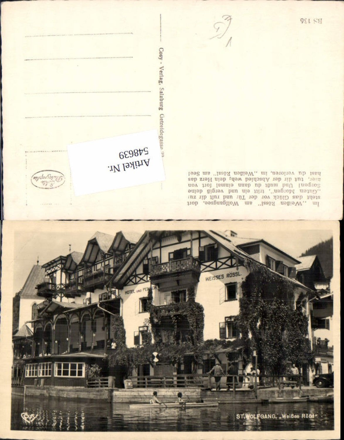 548639,St. Wolfgang am Wolfgangsee Weißes Rössl pub Cosy BS 136