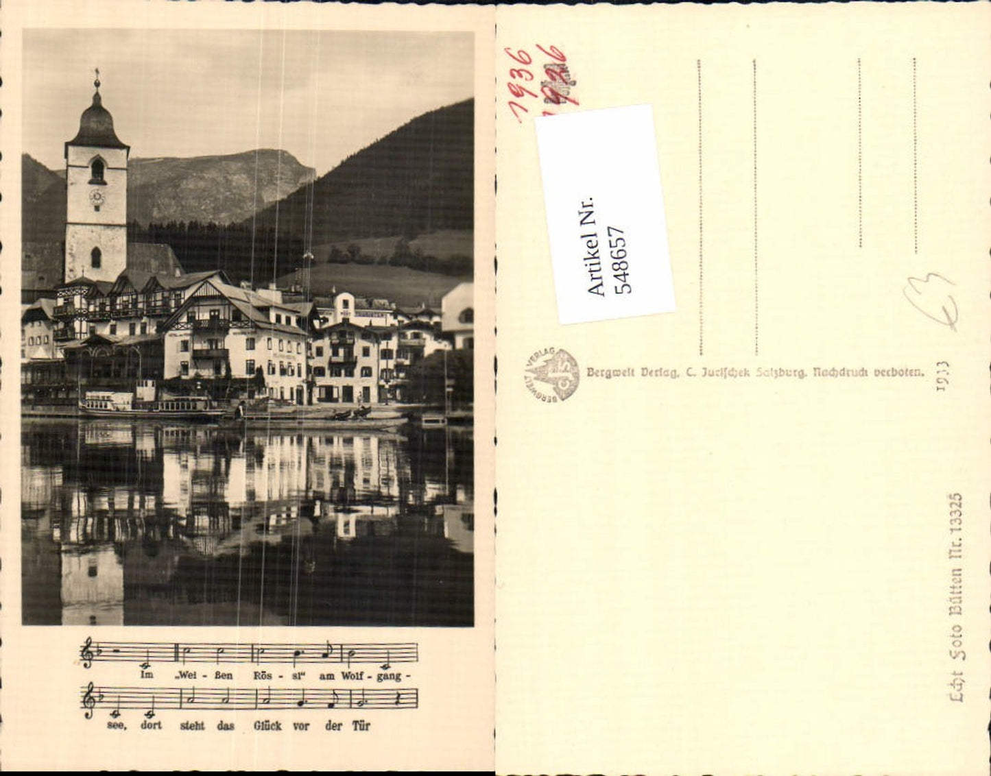 548657,St. Wolfgang am Wolfgangsee Weißes Rössl Liedkarte Notenzeile