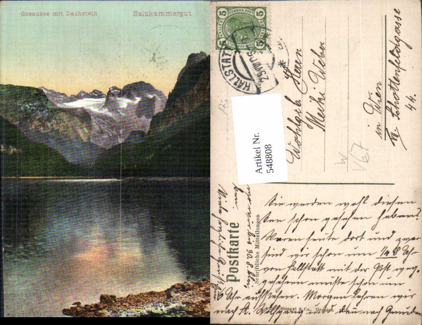 548808,tolle AK Gosau Gosausee m. Dachstein Salzkammergut pub Stengel 2810