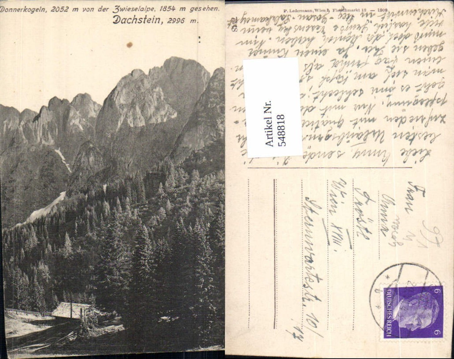 548818,tolle AK Gosau Zwieselalpe Donnerkogeln Dachstein Almhütte pub Ledermann 7348