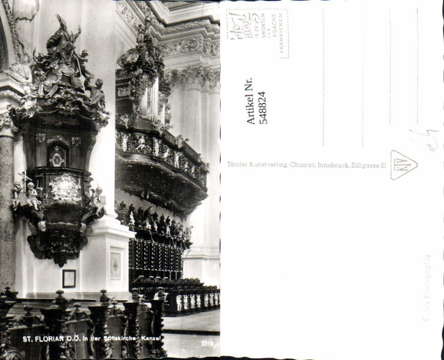 548824, St. Florian near Linz, pulpit church