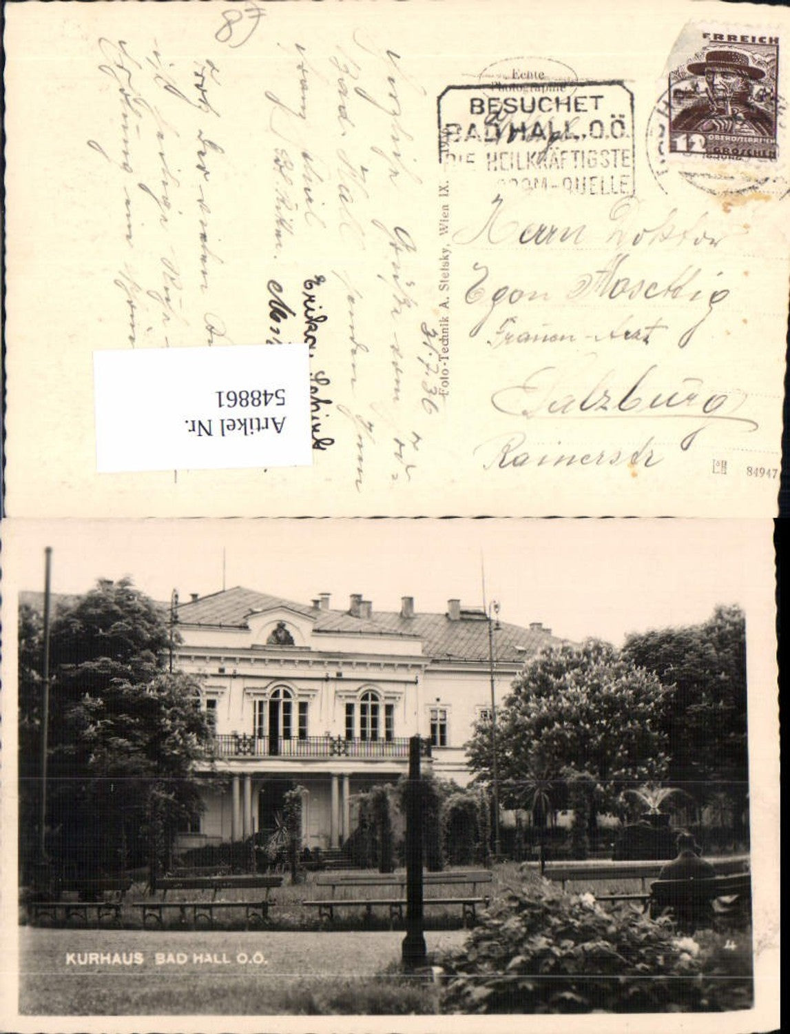 548861,Foto-AK Bad Hall bei Steyr Kurhaus