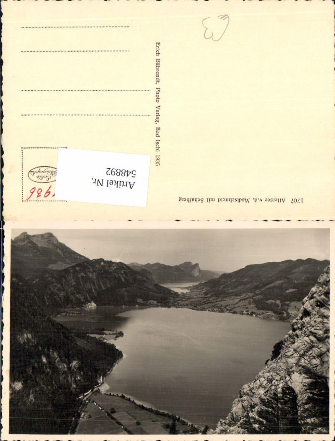548892,Attersee Madlschneid Schafberg pub Bährendt 1707
