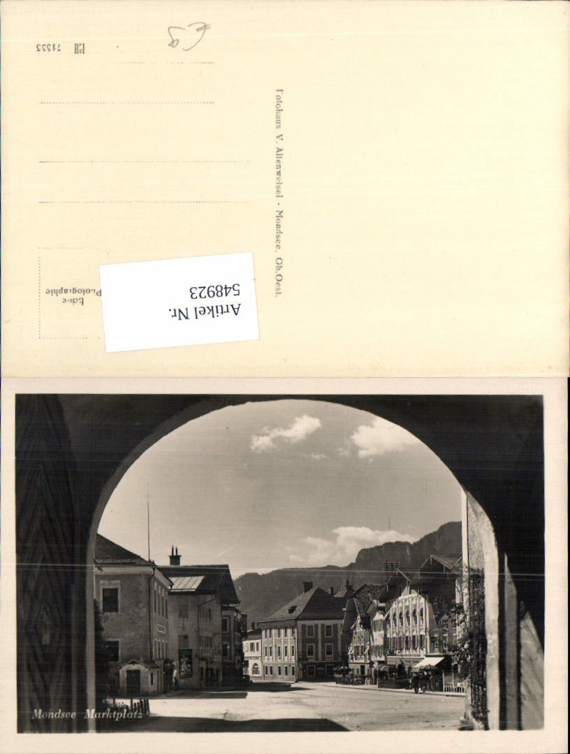 548923,tolle Foto-AK Mondsee Marktplatz Partie
