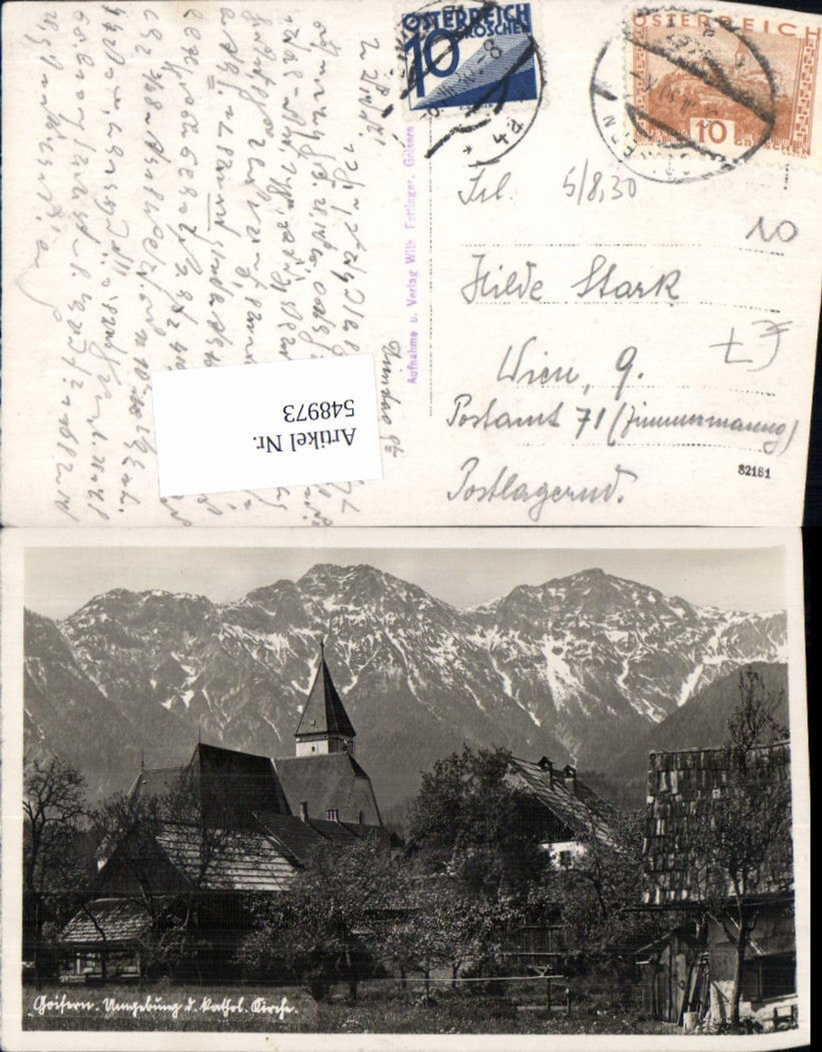 548973,Foto-AK Goisern Umgebung der Kirche Detailansicht pub Fettinger Goisern