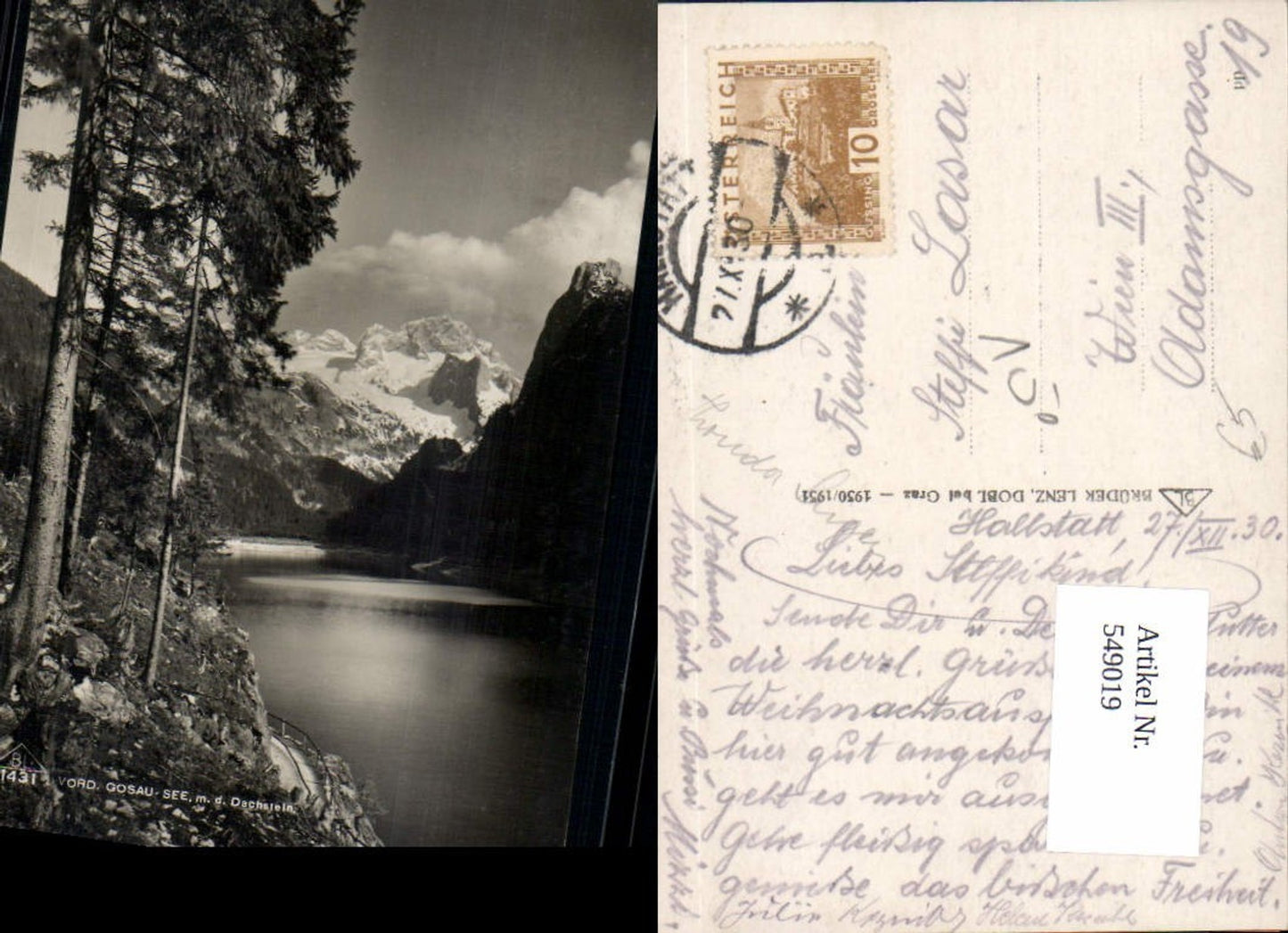 549019,Vorderer Gosausee Gosau Dachstein