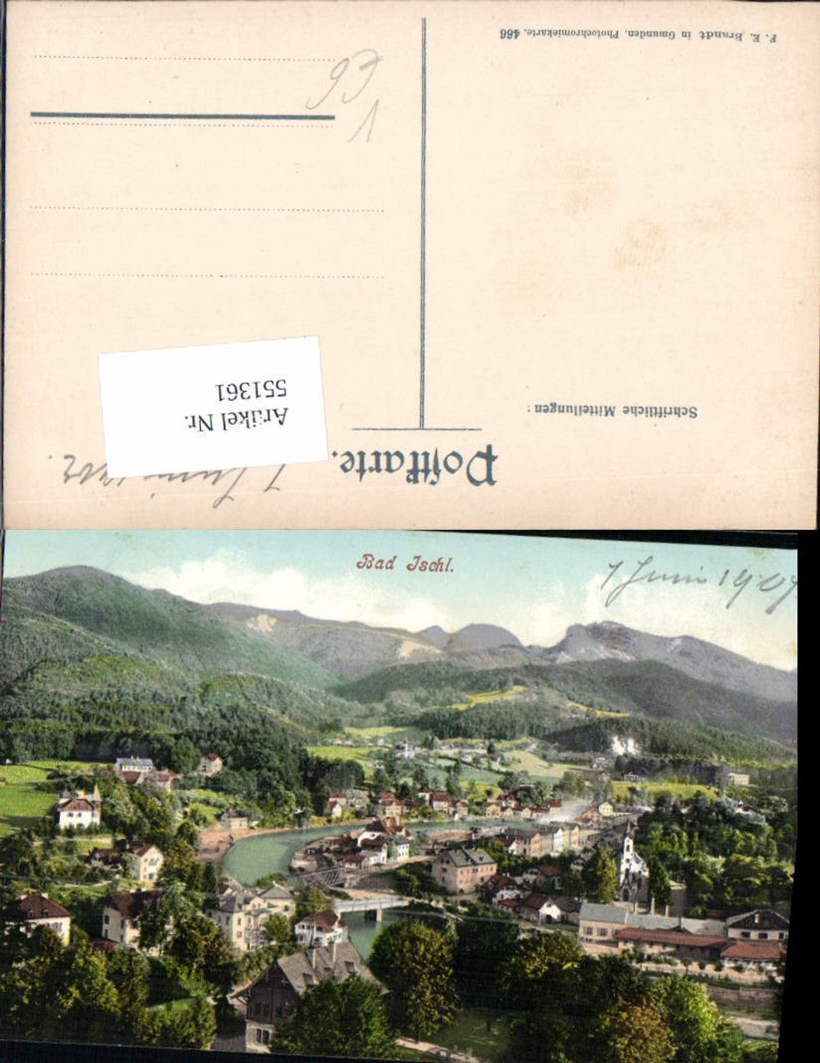 551361,tolle AK Bad Ischl Salzkammergut pub Brandt 466