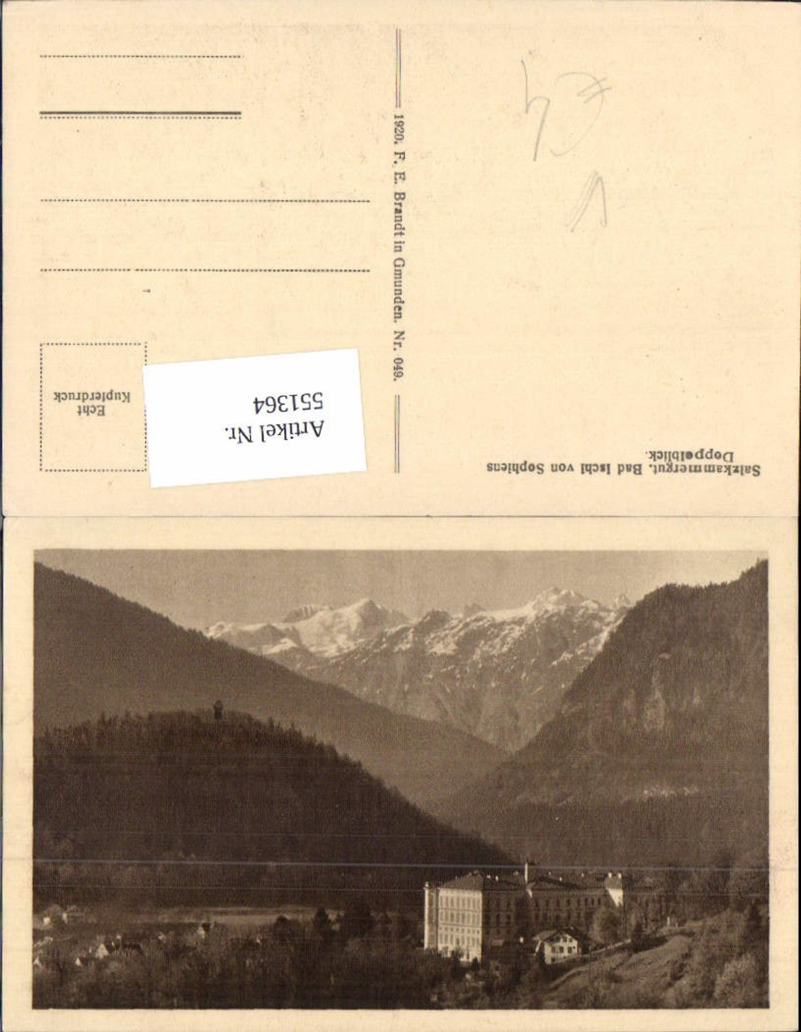 551364,Bad Ischl Salzkammergut Sophiens Doppelblick pub Brandt 049