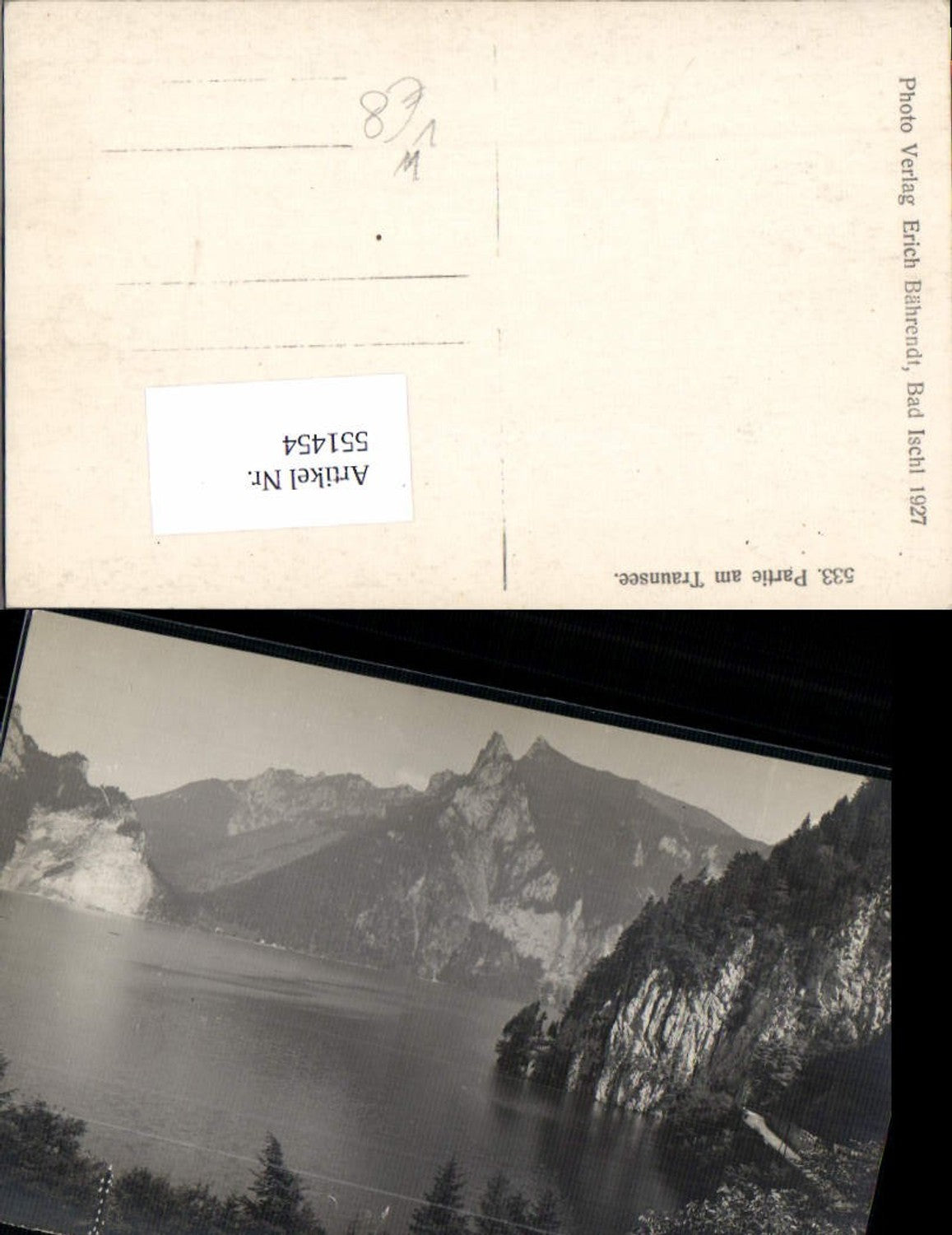 551454,tolle Foto-AK Partie am Traunsee Traunkirchen pub Bährendt 533