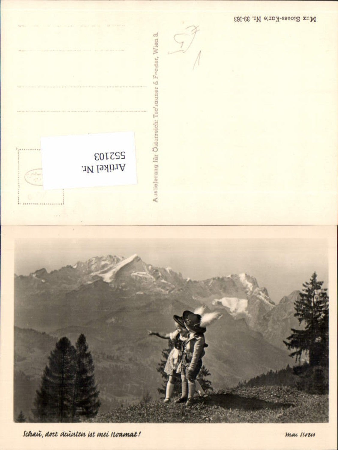 552103,Fotokunst Max Stoess 39-163 Trachten Berchtesgaden Kinder Volkstracht