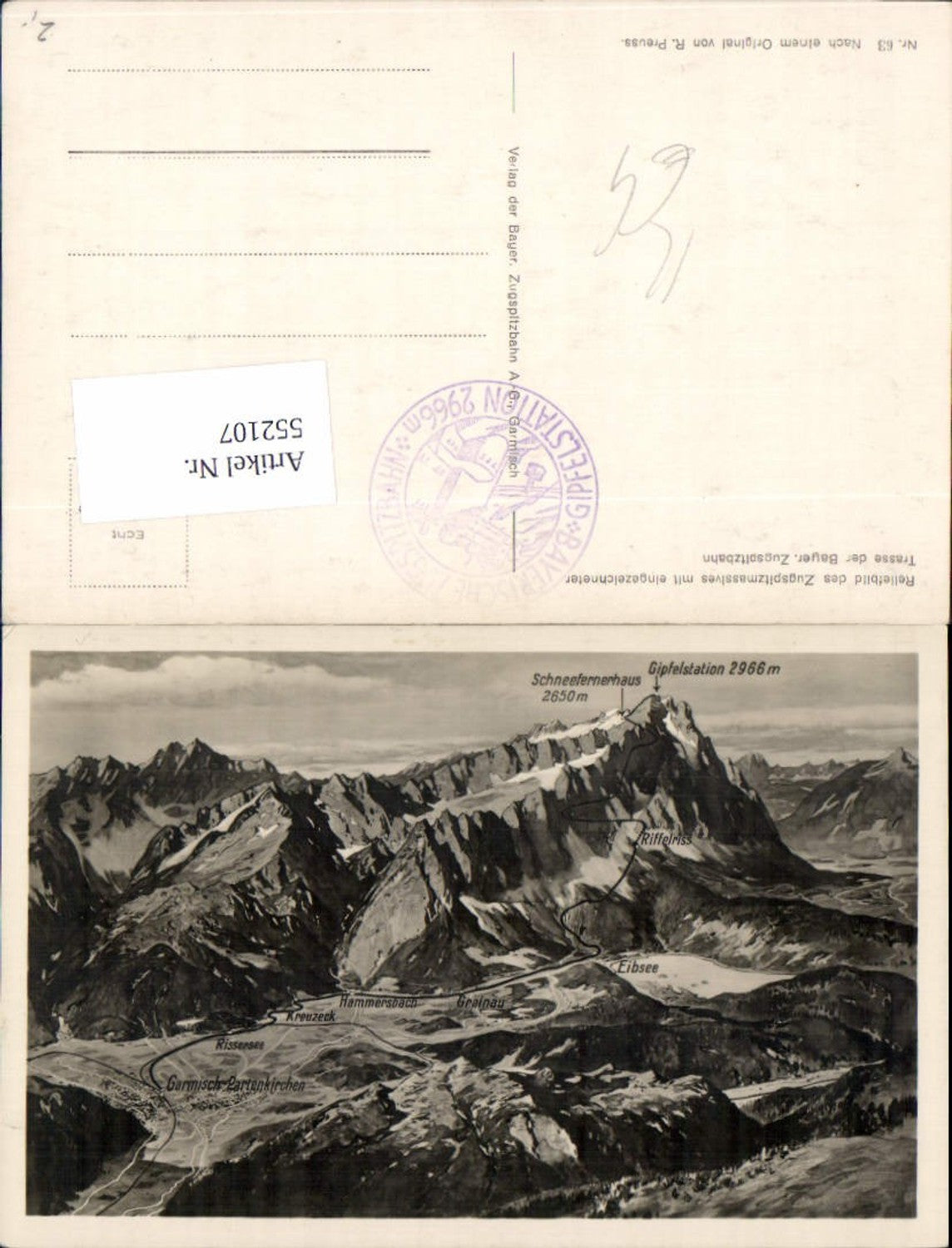 552107,Künstler AK R. Preuss Vogelschau Grainau Eibsee Garmisch Partenkirchen