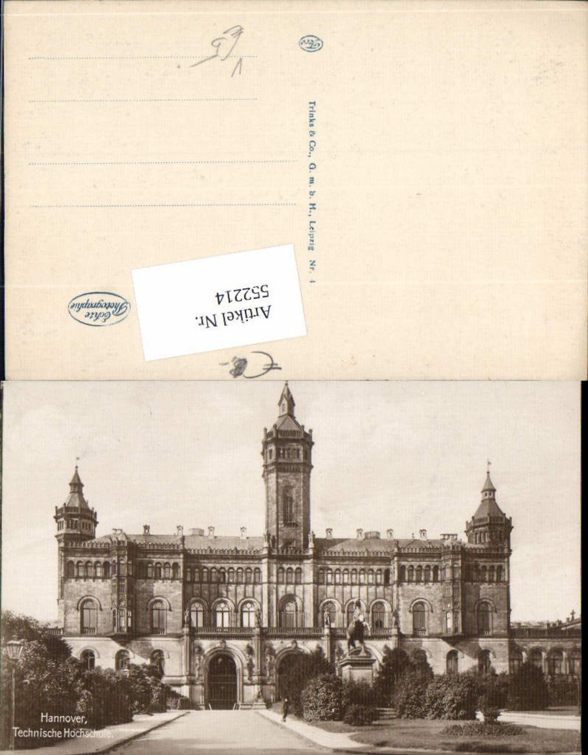 552214,Foto-AK Hannover Technische Hochschule pub Trinks