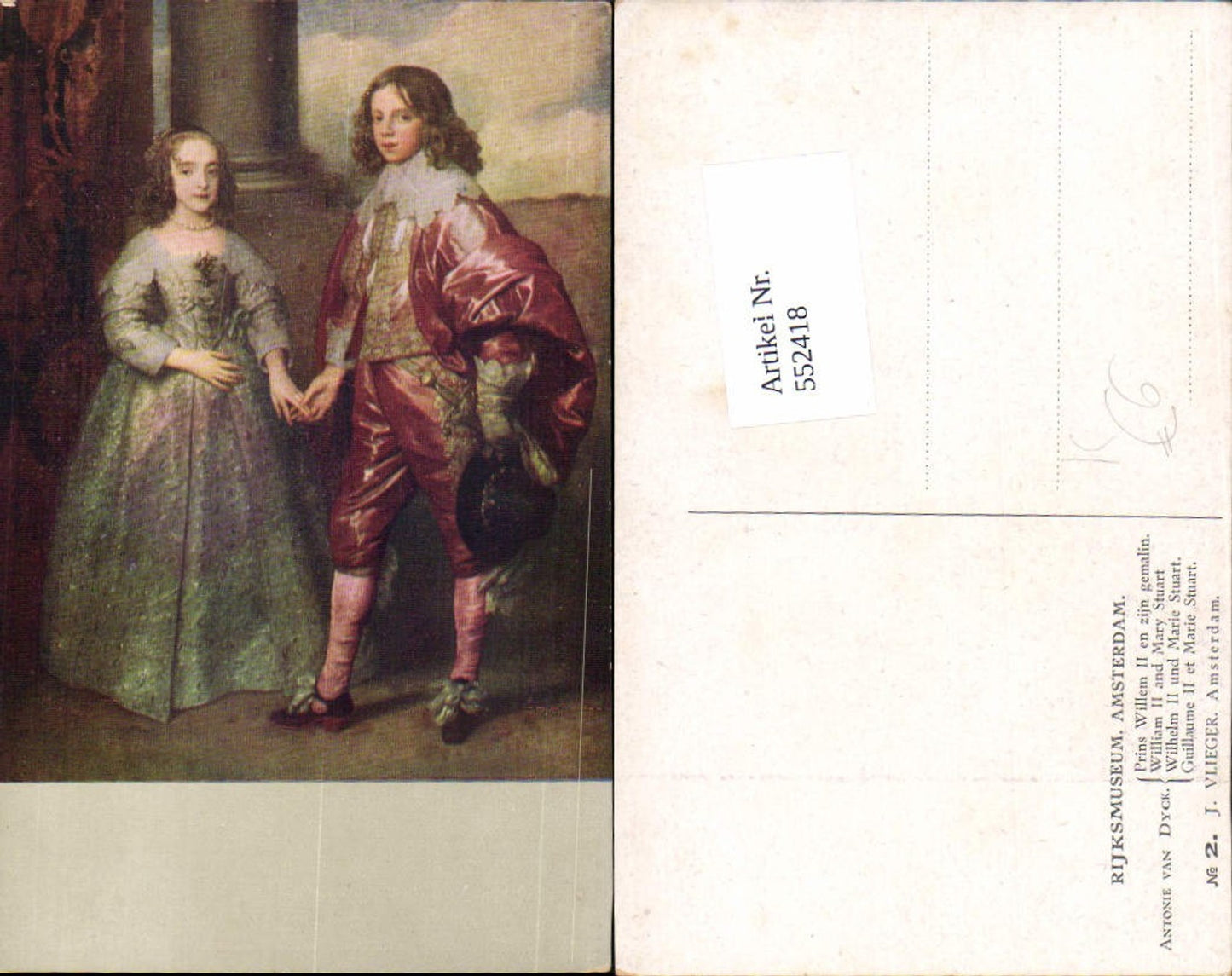 552418,Künstler AK Antonie van Dyck Prinz Wilhelm Willem Maria Stuart