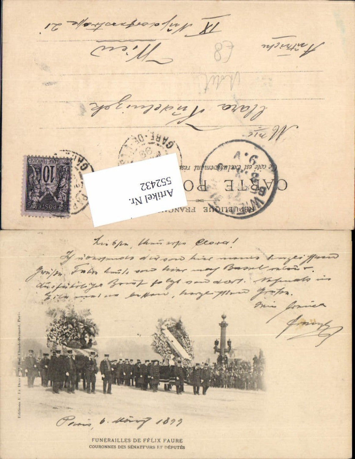 552432, Death and burial of Felix Faure, 1899, Paris