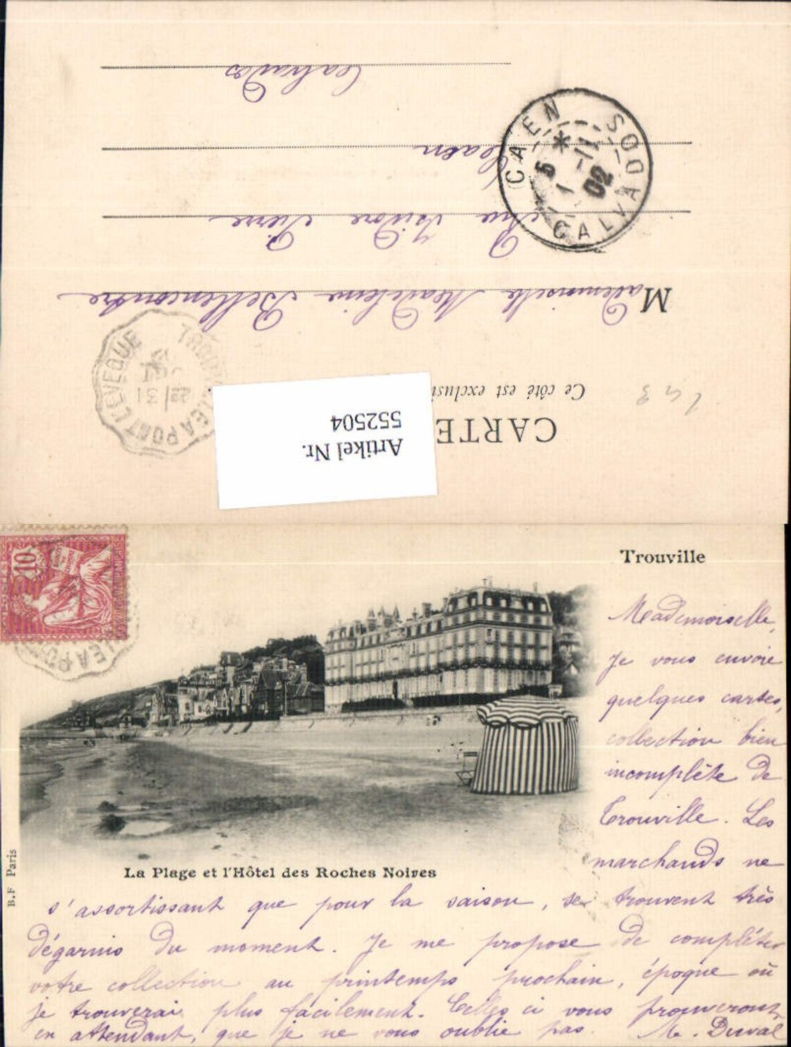 552504,Trouville sur mer Calvados Lisieux Strandleben Plage Hotel des Roches Noires