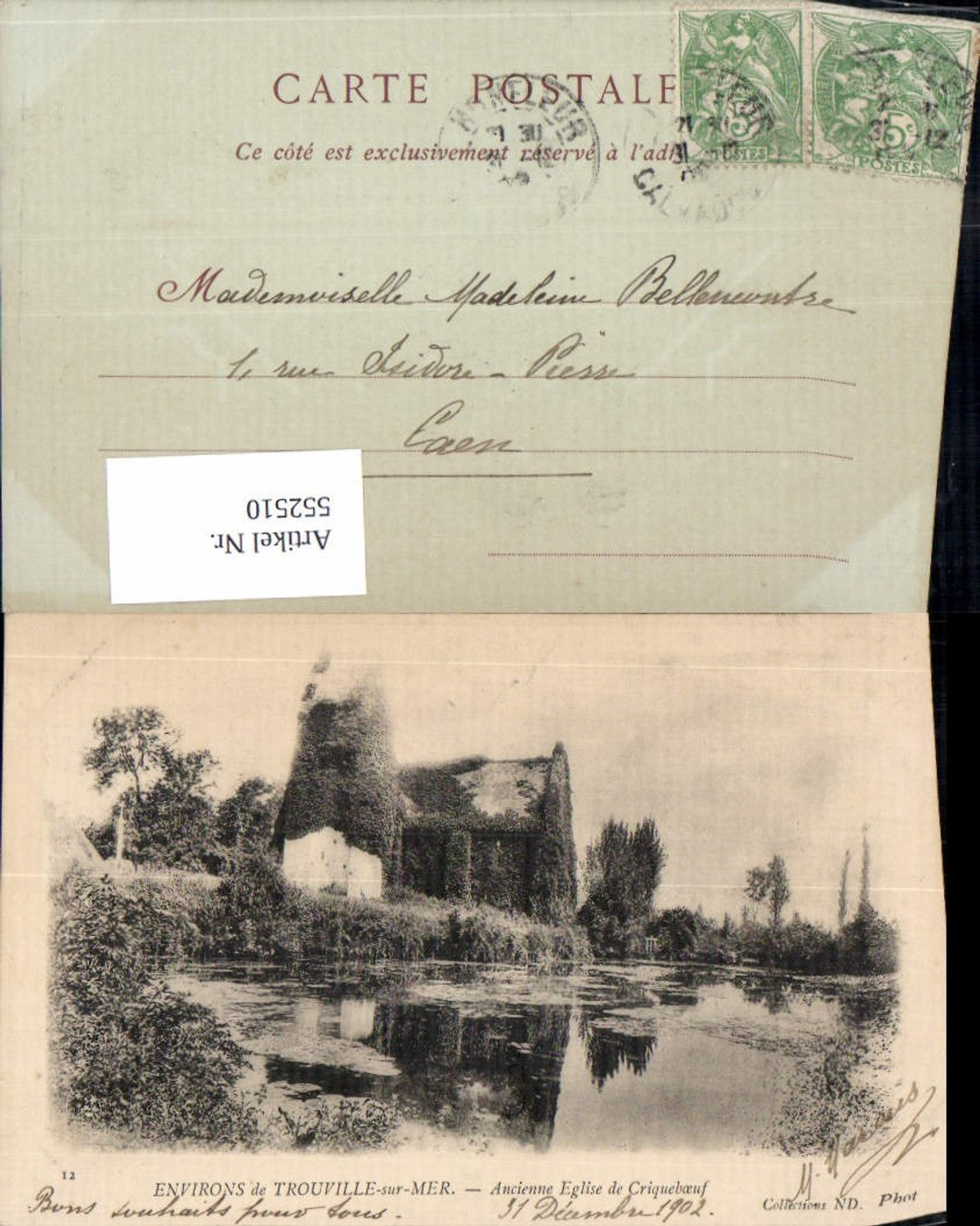 552510,Trouville sur mer Calvados Lisieux Eglise Criqueboeuf