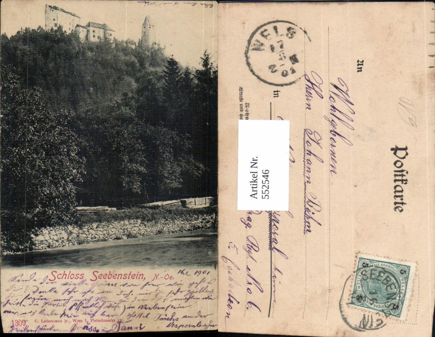 552546,Schloss Seebenstein Gleissenfeld 1900 pub Ledermann 1309