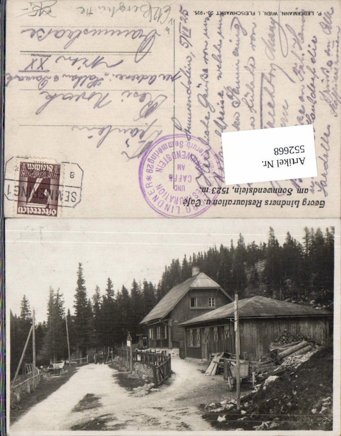 552668,seltene AK Semmering Sonnwendstein Georg Lindner Restauration