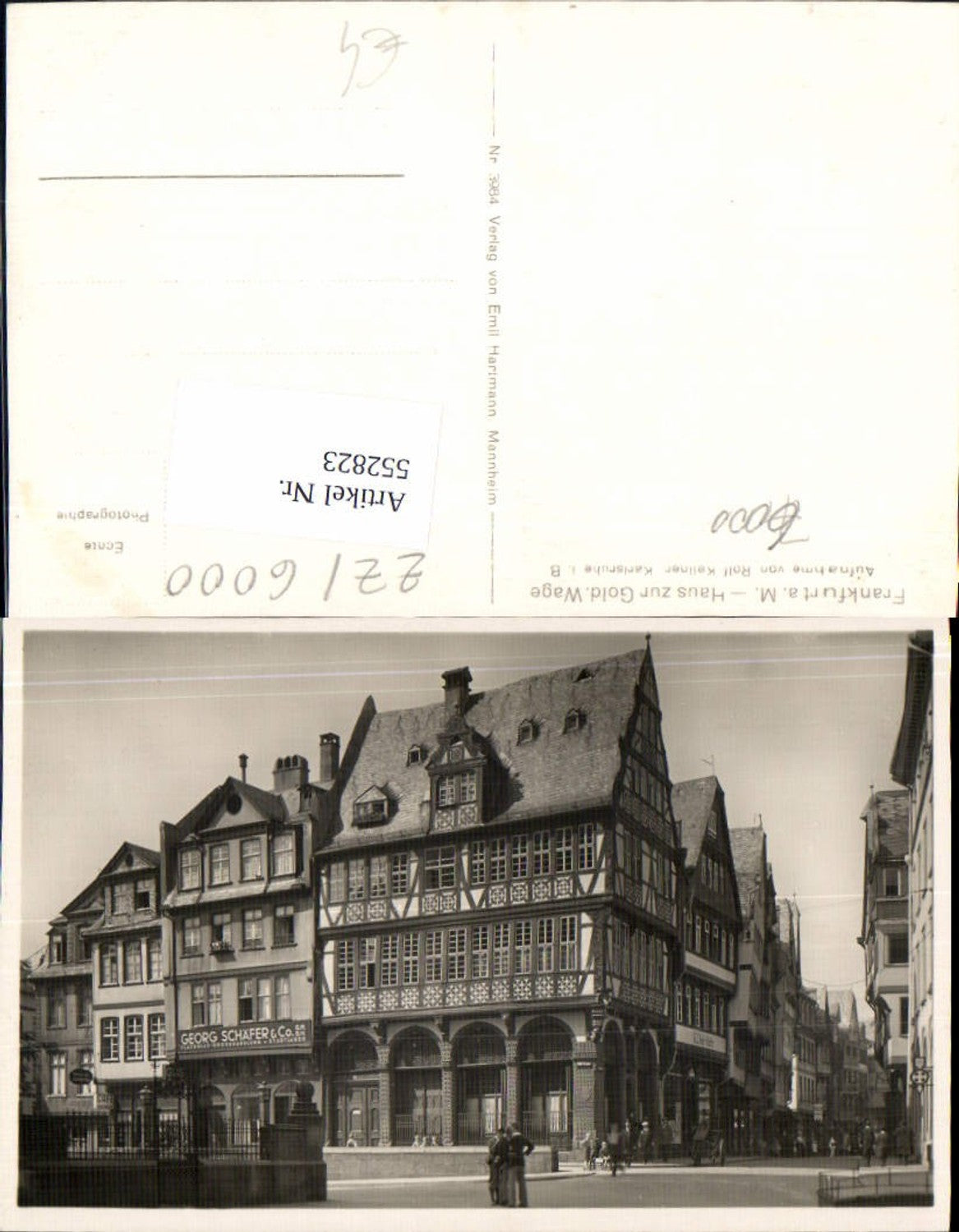 552823,Frankfurt am Main Georg Schäfer Handlung Reklame AK