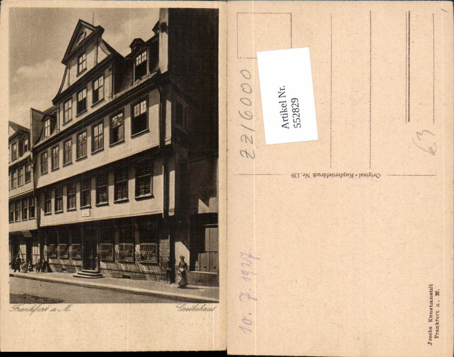 552829,Frankfurt am Main Göthehaus Göthe