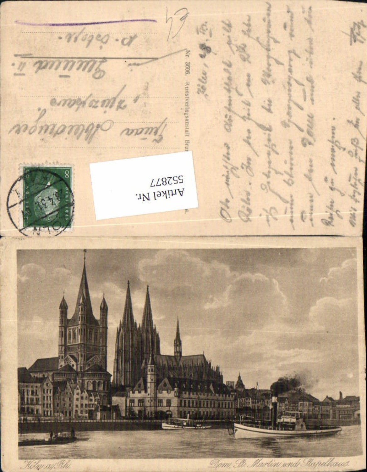 552877,Köln am Rhein St. Martin Stapelhaus Dampfer Schiff