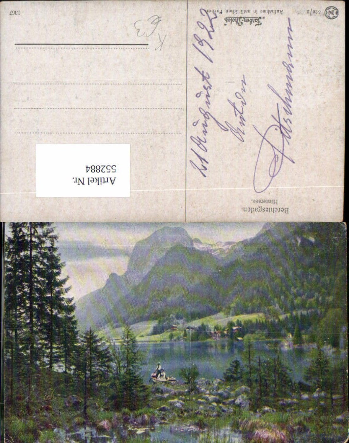 552884,tolle Künstler AK Hintersee Berchtesgaden