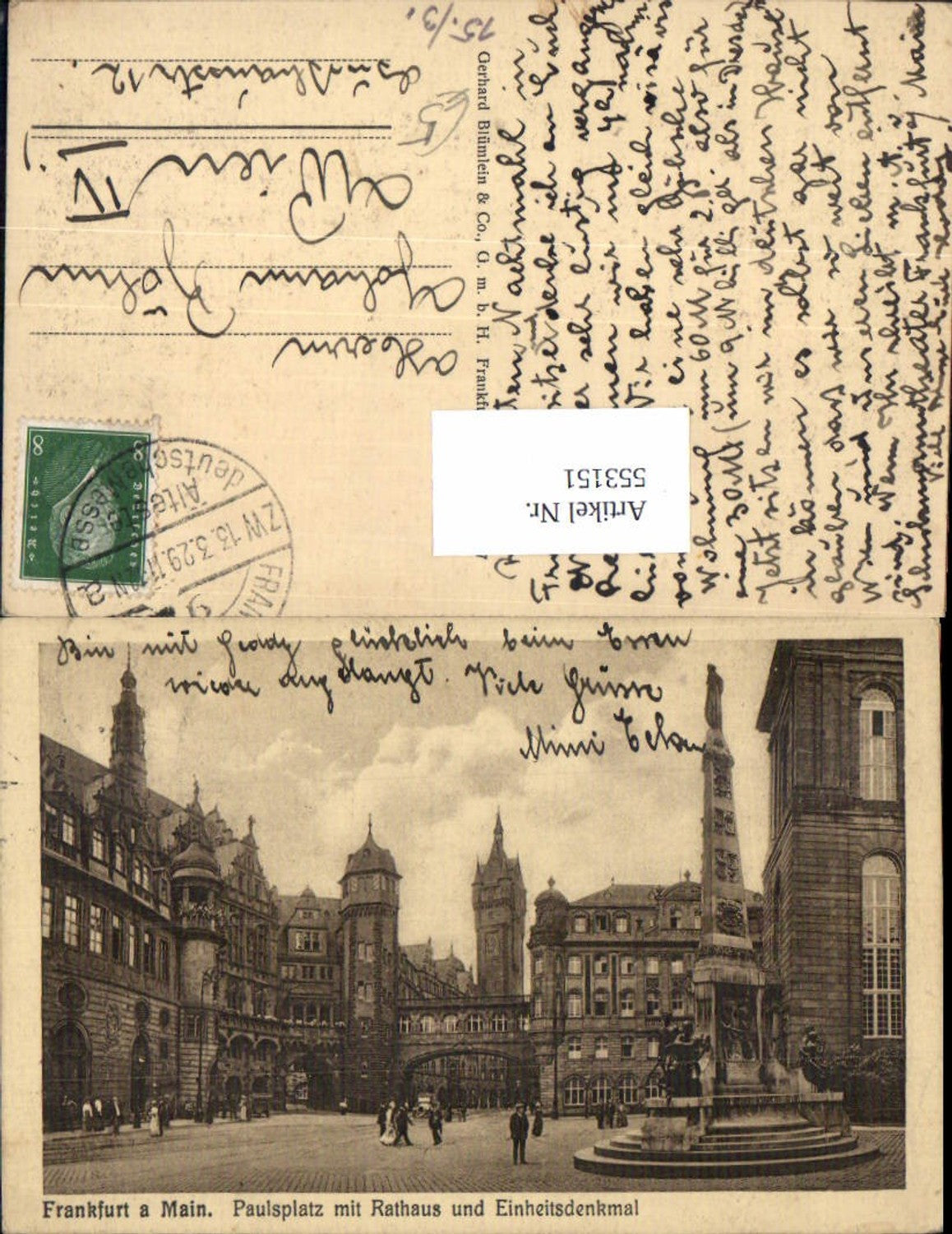 553151,Frankfurt am Main Paulsplatz Rathaus Einheitsdenkmal