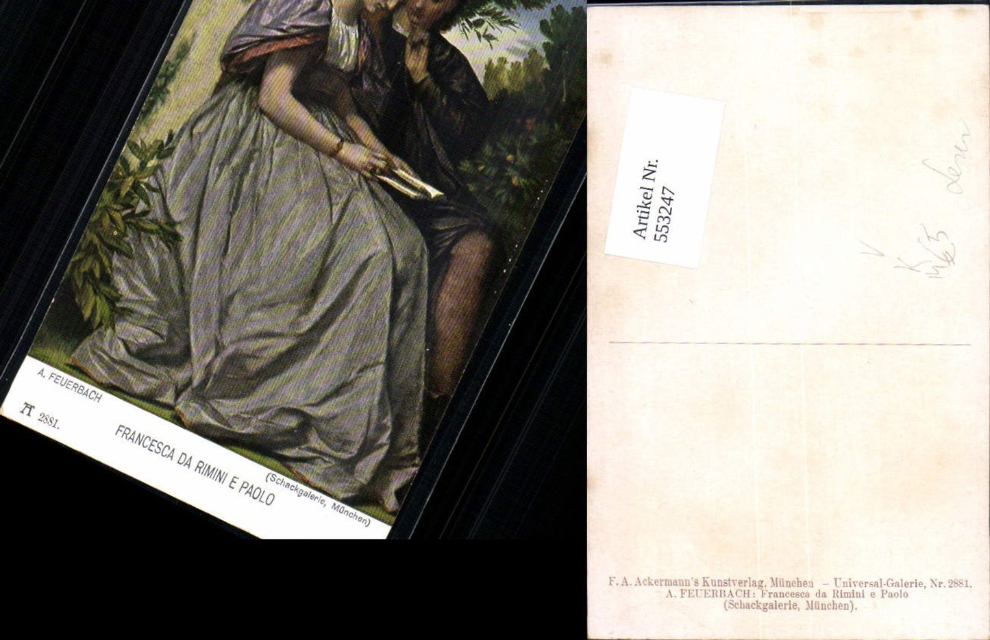 553247,Künstler AK Lesen liest Buch Francesca da Rimini pub Ackermann 2881