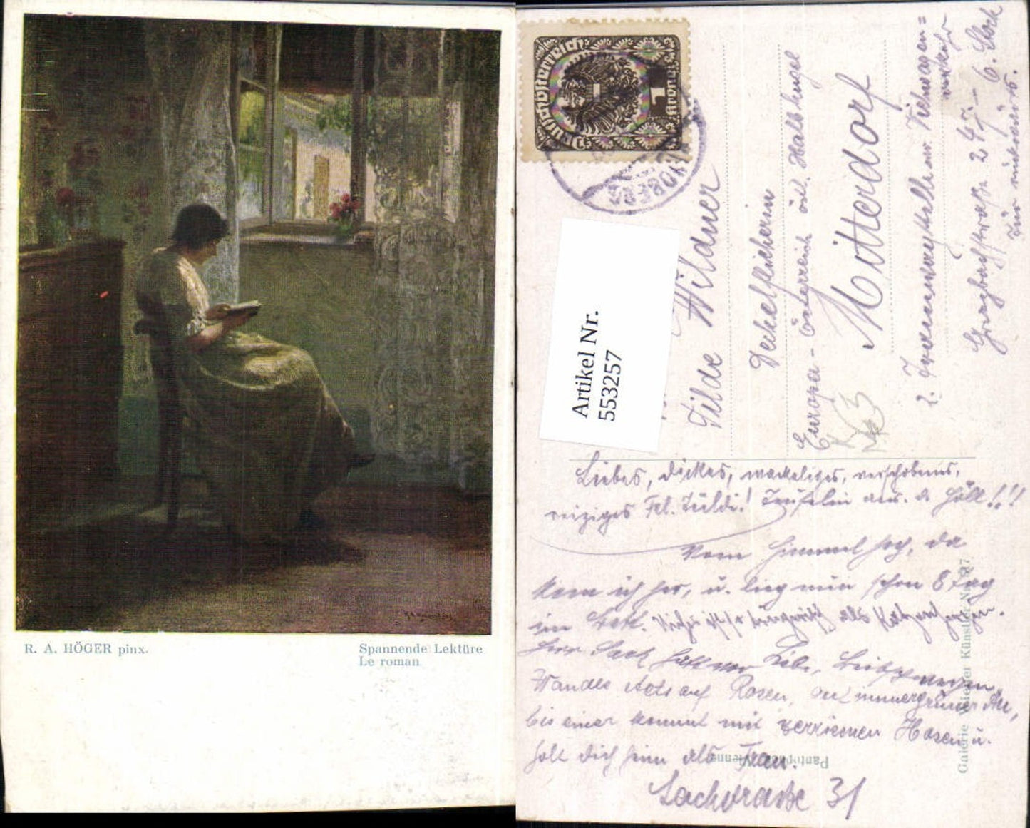 553257,Künstler AK R.A. Höger Lesen liest Lektüre Buch