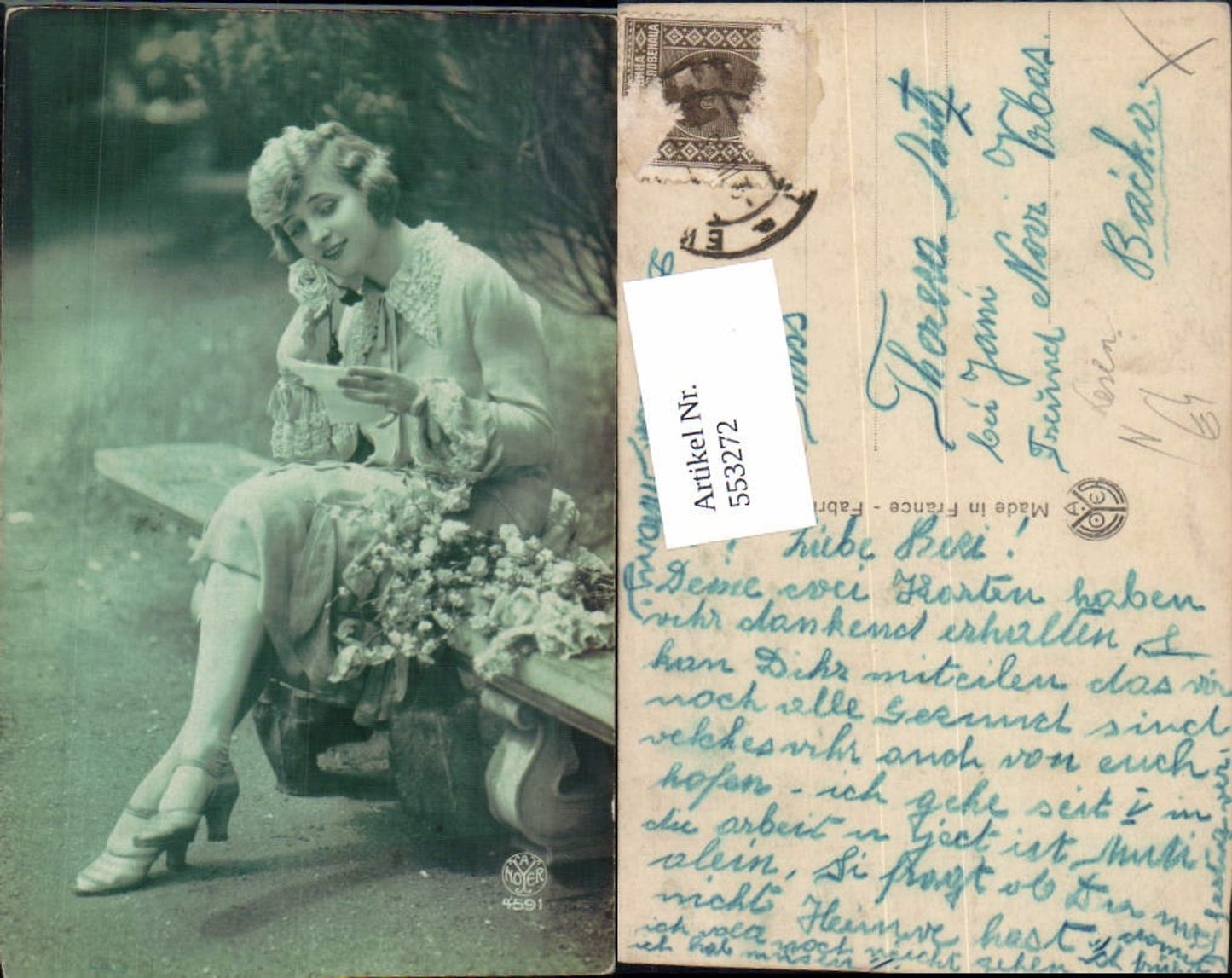 553272,Foto AK Frau Buch Lesen liest pub A. Noyer 4591