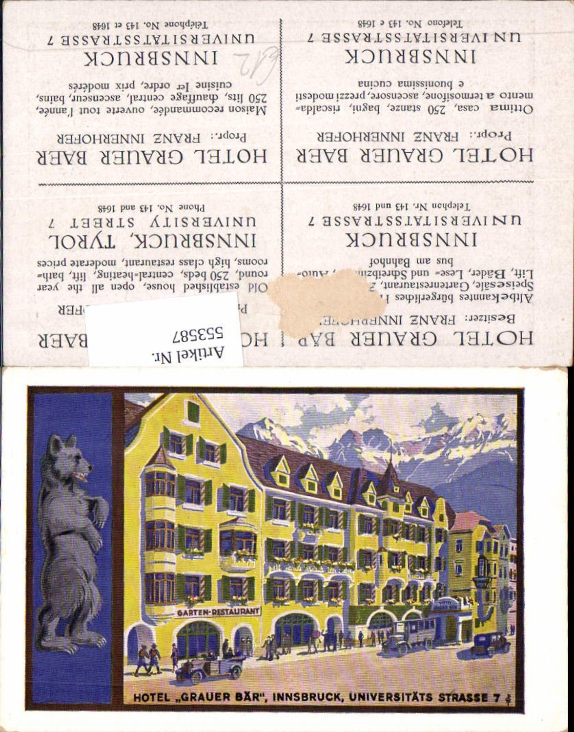 Alte Ansichtskarte – Old Postcard