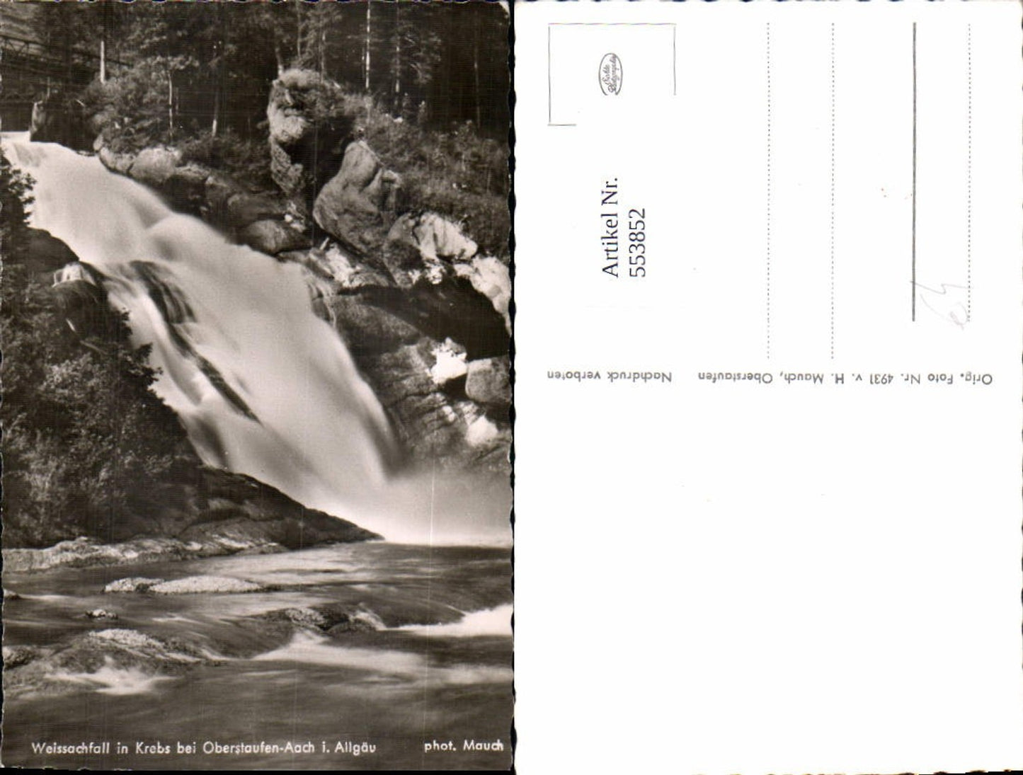 553852,Oberstaufen Steibis im Allgäu Krebs Wasserfall Aach