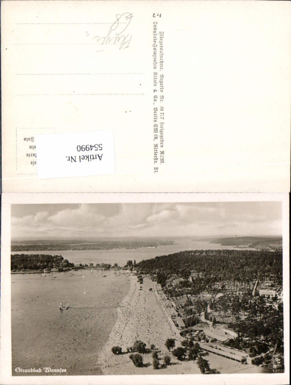 554990,Fliegeraufnahme Wannsee Berlin Steglitz Zehlendorf